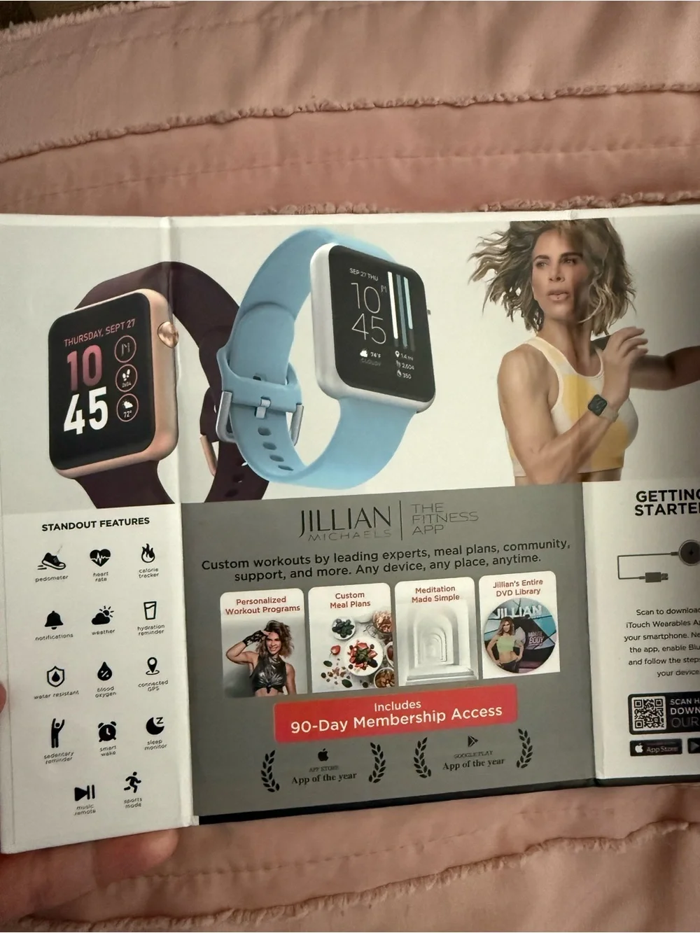 iTouch Wearables Jillian Michaels Edition Smartwatch in Plum with Rose-Gold Case